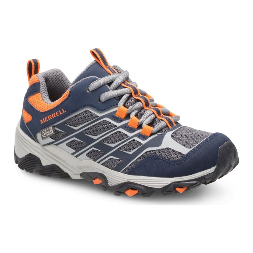 Basket Merrell Moab FST Low Waterproof Bleu Marine/Grise Enfant | N.V.ZRGP